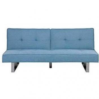 Sofá cama tapizado en tela azul claro de 3 plazas con respaldo dividido reclinable Dublin de Beliani