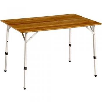 Outwell Cody L Mesa de Comedor con Tablero de bambú, marrón, 65x100x44/53/65 cm