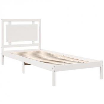 Cama Extralarga sin Colchón de Madera Maciza Blanca 100x220 cm
