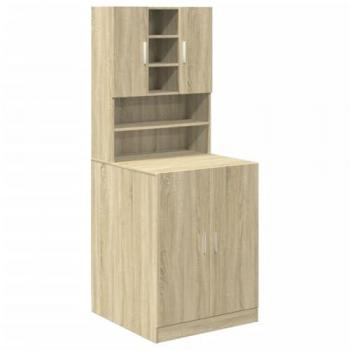 Mueble para lavadora 2 piezas madera de ingeniería roble Sonoma vidaXL