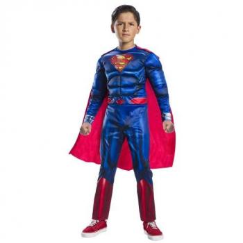 Disfraz para Niños Rubies Black Line Deluxe Superman Azul 3-4 Años, Jumpsuit con pecho musculoso y capa, Oficial DC Comics, Warner Bros para Halloween, Carnaval, Navidad y cumpleaños
