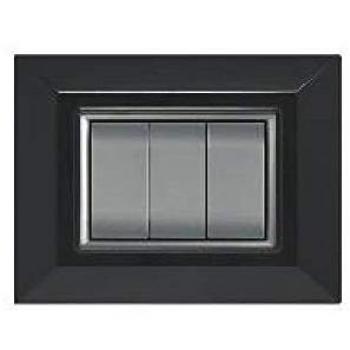 Placa Compatibles Axolute Bticino Color Negro 4 Foros