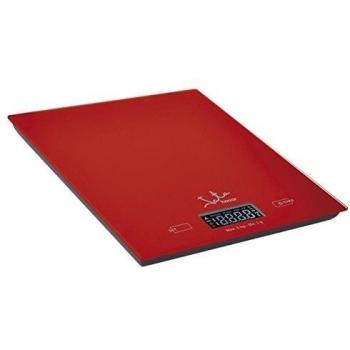 Jata Hogar Mod. 729R Balanza electrónica de Alta precisión, Capacidad 5kg, Vidrio, Cristal Rojo