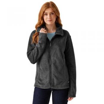 Regatta Heidy Women's Fluffy Full Zip Fleece Jacket - Dark Grey, Size 24
