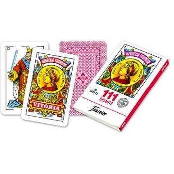 Fournier- Nº 111 Baraja Grande de 40 Cartas Gigantes, Color rojo