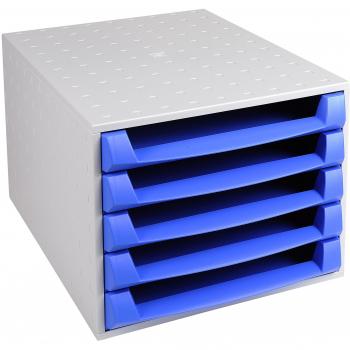 Exacompta 221079D - Caja organizadora, 5 cajones abiertos, color azul hielo