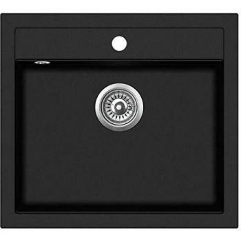 vidaXL Fregadero Cocina 1 Seno Negro Granito Fregadero Lavabo Caño Lavaplatos