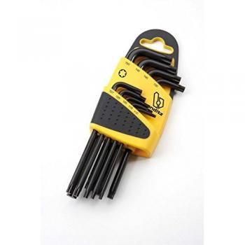 Bianditz 232304 Juego de llaves TX T10 a T50 mm, 9 unidades, Amarilla-Negra, 0