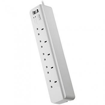 Protector de Sobretensiones APC Essential SurgeArrest 5 Salidas con Cargador USB de 2 Puertos 5V, 2.4A, 230V UK