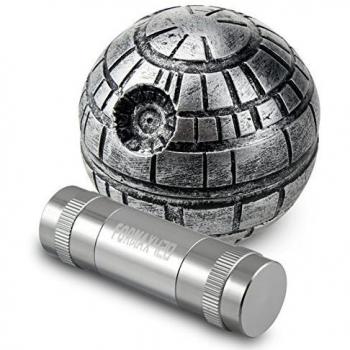 Formax420 - Molinillo de estrella de la muerte con una prensa de polen de Star War, redondo, de 3 piezas, para especias, 4,82 cm