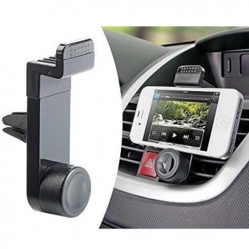MMOBIEL Universal Soporte de Coche para Teléfono Móvil, Negro, visualización 360°, Mobile Phone Holder para Smartphones iPhone Samsung Huawei Xiaomi OPPO Oneplus Sony LG and Mini Tablets