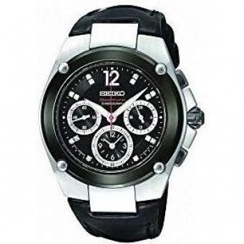 Seiko Men's Quartz Analogue Watch SRW899P1 (40mm) - Black Leather Strap
