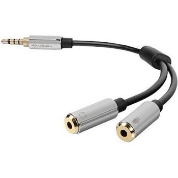 Cable de Audio Sharkoon 0.12m, 3.5mm/2x3.5mm