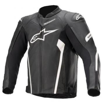 Chaqueta Deportiva Alpinestars Faster V2 de Piel de Primera Calidad CE Homologada, Color Negro Blanco, Talla 48