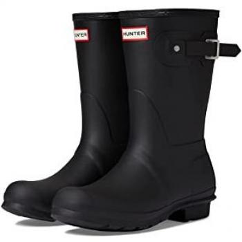 Insulated Rubber Short Wellington Boots for Women - Black