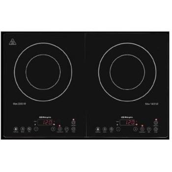 Placa de Inducción Orbegozo PIC 4000, 2 Fuegos, Potencia 2000 + 1400W, Pantalla LED, 10 Niveles de Potencia