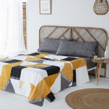 Juego de Sábanas NALON Gris Microfibra Hipoalergénica Cama 200 x 190/200 (Incluye Sábana Encimera + 2 Fundas de Almohada + Sábana Baj