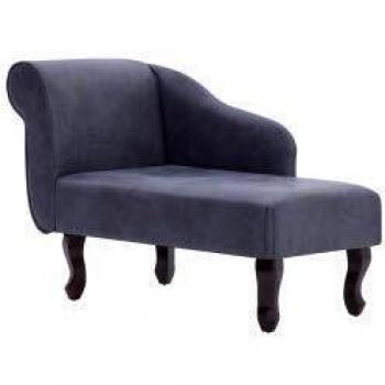 SengentoStyle Chaise longue kunstsuède grijs