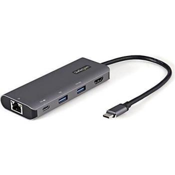 StarTech.com USB C Multiport Adapter - 10Gbps USB Type-C Mini Dock with 4K 30Hz HDMI - 100W Power Delivery Passthrough - 3-Port USB Hub, GbE - USB 3.1/3.2 Gen 2 Laptop Dock - 10 Cable