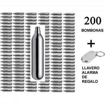 Outletdelocio. 200 bombonas co2 12gr. Umarex/Gamo, para Pistolas y carabinas + Llavero Alarma de Regalo