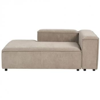 Chaise Longue Moderna Tapizado en Pana Poliester Color Gris Pardo con Patas Negras Lado Derecho Ardal