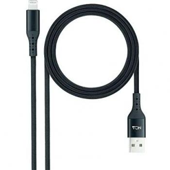 NANOCABLE 10.10.0401-COBK - Cables USB 2.0, Compatible para Dispositivos Apple, Mallado, Color Negro