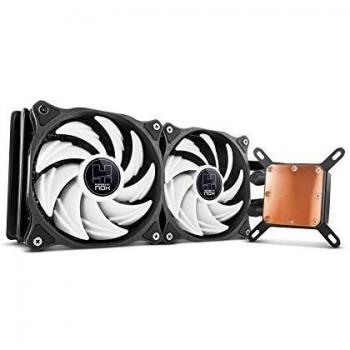 Nox Hummer H-240CL - Refrigeración Líquida para Procesador, Compatible con Intel&AMD, Ventilador 120mm PMW, Radiador Doble de Aluminio, Bomba de Cobre, Color Negro