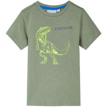 Camiseta infantil de manga corta caqui claro 140