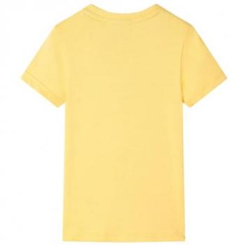 Camiseta Infantil de Manga Corta con Estampado de Mono en Ocre Claro 116