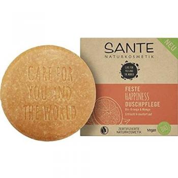 Sante Happiness Solid Shower Gel - Organic Orange & Mango, 80 g