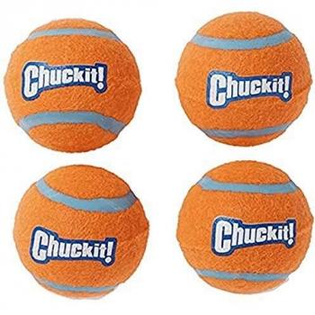 Chuckit Tennis Ball, 4 Pelotas para Perros Compatible con el Lanzador, Naranja, M