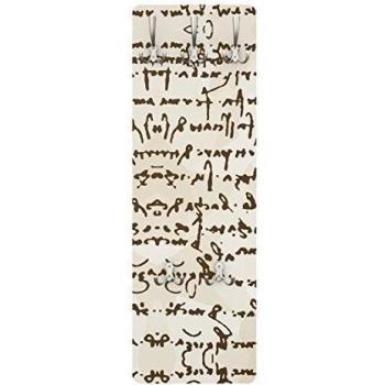 Perchero de pared con manuscrito Da Vinci, 139 x 46 x 2 cm, perchero de pared, perchero de pared, perchero