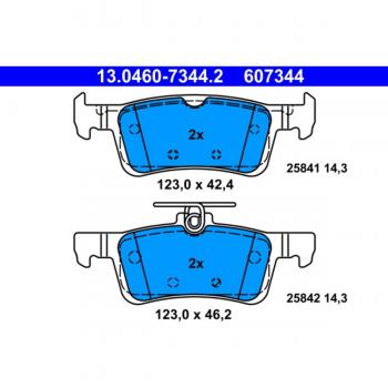 Juego de pastillas de freno ATE 13.0460-7344.2, Trasero, no preparado para indicador desgaste, excl. contacto avisador desgaste FORD: FIESTA 7