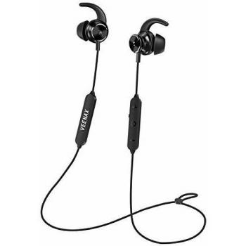 VEENAX Fly ANC Auriculares con cancelación Activa de Ruido, audífonos Deportivos inalámbricos, Auriculares Bluetooth con micrófono, Auriculares estéreo para el oído con Bajos Profundos, Negro