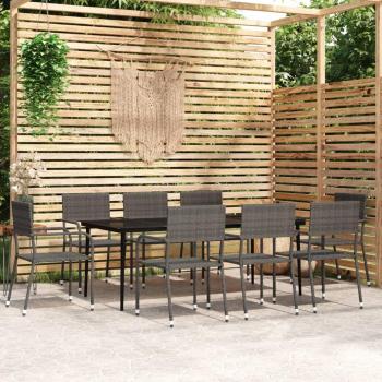 9 Piece Grey Garden Dining Set