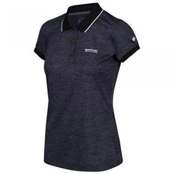 Regatta Remex II-Polo Clásico De Secado Rápido T-Shirts/Polos/Vests, Mujer, Black, 14