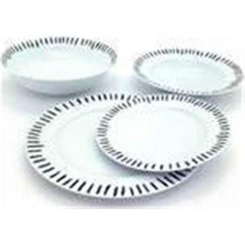 Oroley - Vajilla Porcelana Completa iOS | 19 Piezas | Moderna | Blanca | Platos | Original