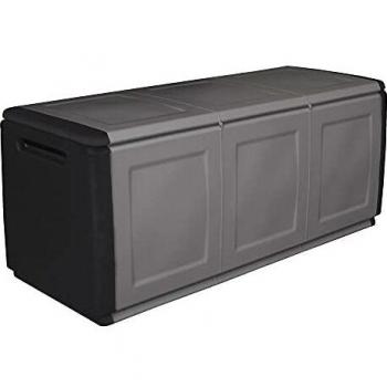 Art Plast ZA1474 Baúl en polipropileno, color gris oscuro y negro, Grande