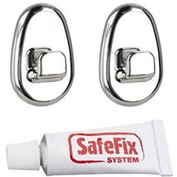 Metaltex Orbit Juego 2 Ganchos con Adhesivo, Plata