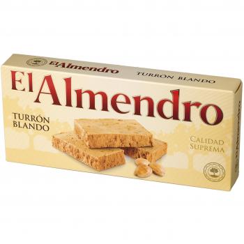 El Almendro, Turrón Blando de Almendra, Turrón sin Gluten, Turrón Tradicional con Miel y Almendras Seleccionadas, Receta Tradicional Desde 1880, 250 Gramos