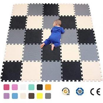 qqpp Alfombra Puzzle para Niños Bebe Infantil - Suelo de Goma EVA Suave. 25 Piezas