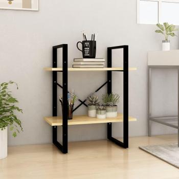 Estantería de 2 niveles de madera maciza de pino 60x30x70 cm
