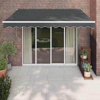 Toldo Retráctil Antracita 3,5x2,5 m de Tela y Aluminio