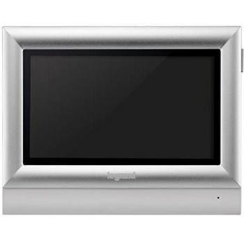 Monitor de vídeo Touch 369335, con pantalla táctil de 10 pulgadas a color, acabado plata. Para videoporteros dos hilos de Legrand