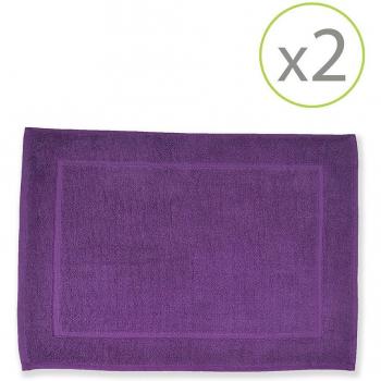Toalla La Mariposa de Oro 100% Algodón lisa 500 gr Morada, extra suave; Pack de 2 alfombrines de baño de 45 x 65 cm morado