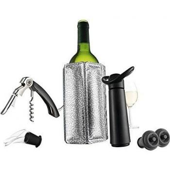 KIT DE VINO (ENFRIADOR, ABRIDOR, BOMBA DE VACIO, SERVIDOR ANTIGOTAS)