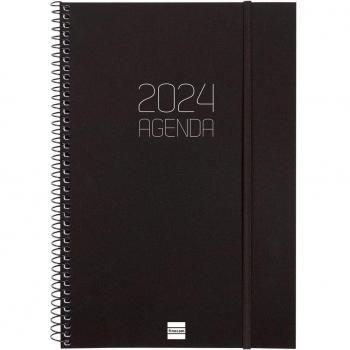 Finocam - Agenda 2024 en Catalán Espiral Opaque Negro Semana Vista Vertical E11 165x242mm Enero-Diciembre (12 meses)