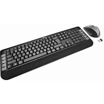 Trust Tecla - Pack de Teclado Multimedia y ratón inalámbricos, Negro, 18045