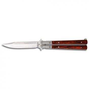 Navaja Abanico Martinez Albainox 02071, Mango Mikarta Rojo, Hoja de Acero Inoxidable de 10 cm