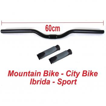 Manillar 60 cm Negro + Puños UltraGrip ideal Mountain Bike/MTB/Citybike